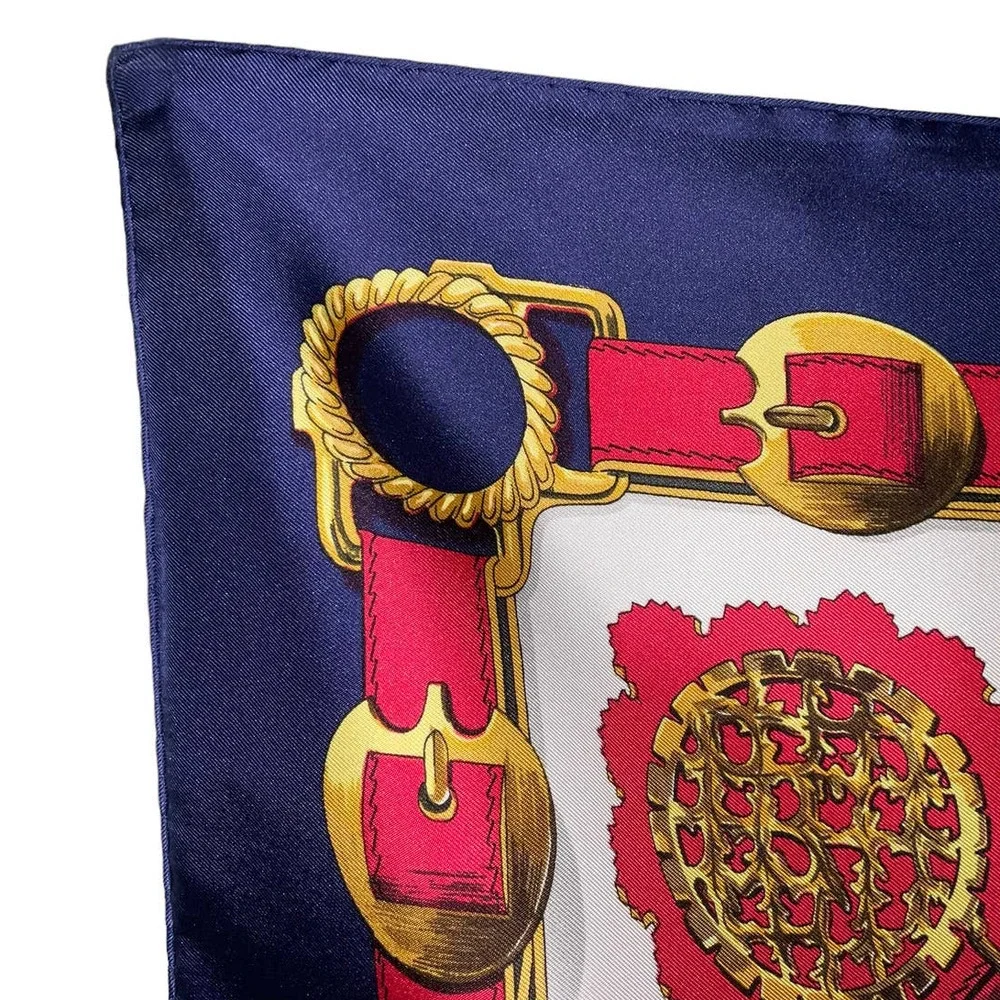 Hermes Scarf CARRE 90 "Cuiveeries" Carriage / Blue/ Red / Silk 100% NWT/BOX - Picture 7 of 16